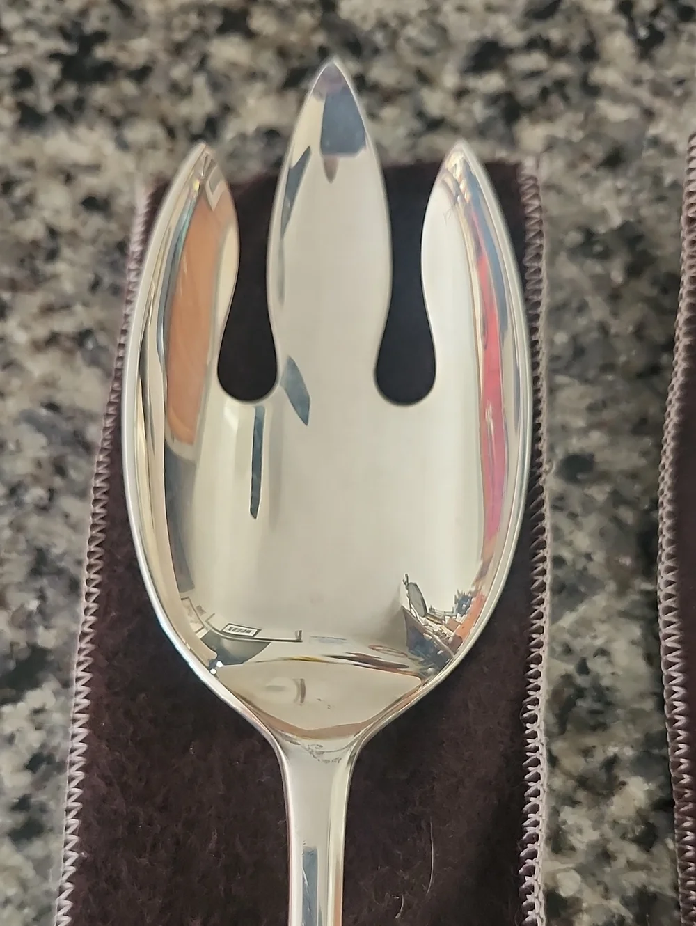 Silverplated Georgian Pattern Salad Fork & Serving Spoon From Gerity